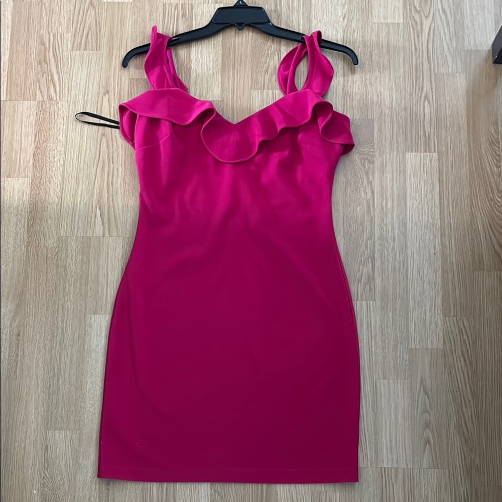Chic Pink Ruffle Dress